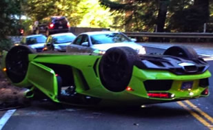 Why Lambo Aventador On Roof? Because Stupid 17-Year-Old Driver