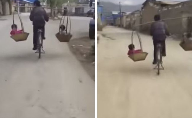 بالفيديو: لن تصدّقوا كيف كان ينقل هذا الرجل أطفاله على الدراجة